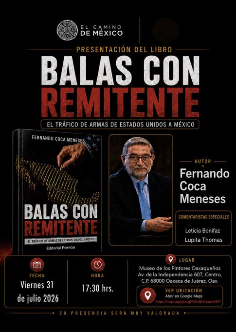 Assetreclaim's tweet photo. #Invitación | El periodista @Fercoca
estará en Oaxaca para presentar su libro Balas con remitente   acompañado por la periodista @lupitathomas  este viernes 31 de julio.  A las 17:30 horas en el  @ELMUPO    

#OaxacaDeJuárez