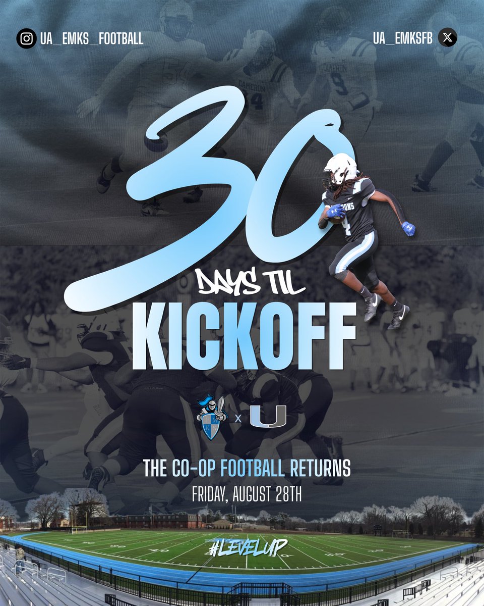 UA_EMKSFB's tweet photo. 30 days until kickoff. The wait is almost over. 🔥 #TNT #LEVELUP https://t.co/k6YczWUo9f