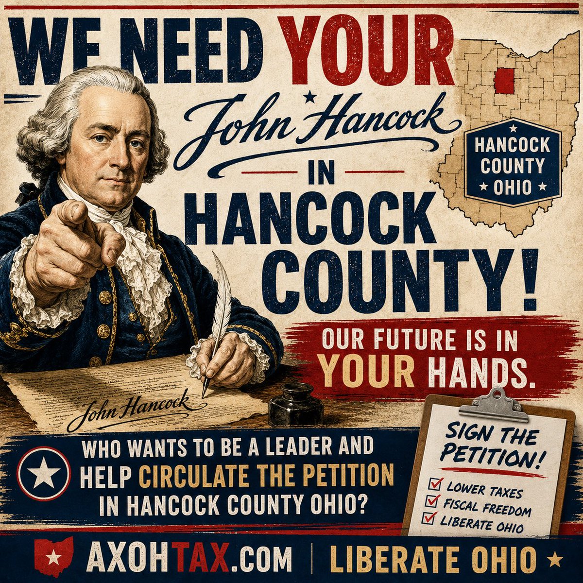 TheAxOHTax's tweet photo. Calling all patriots in Hancock County Ohio! #liberateohio https://t.co/iRcH7a7o45