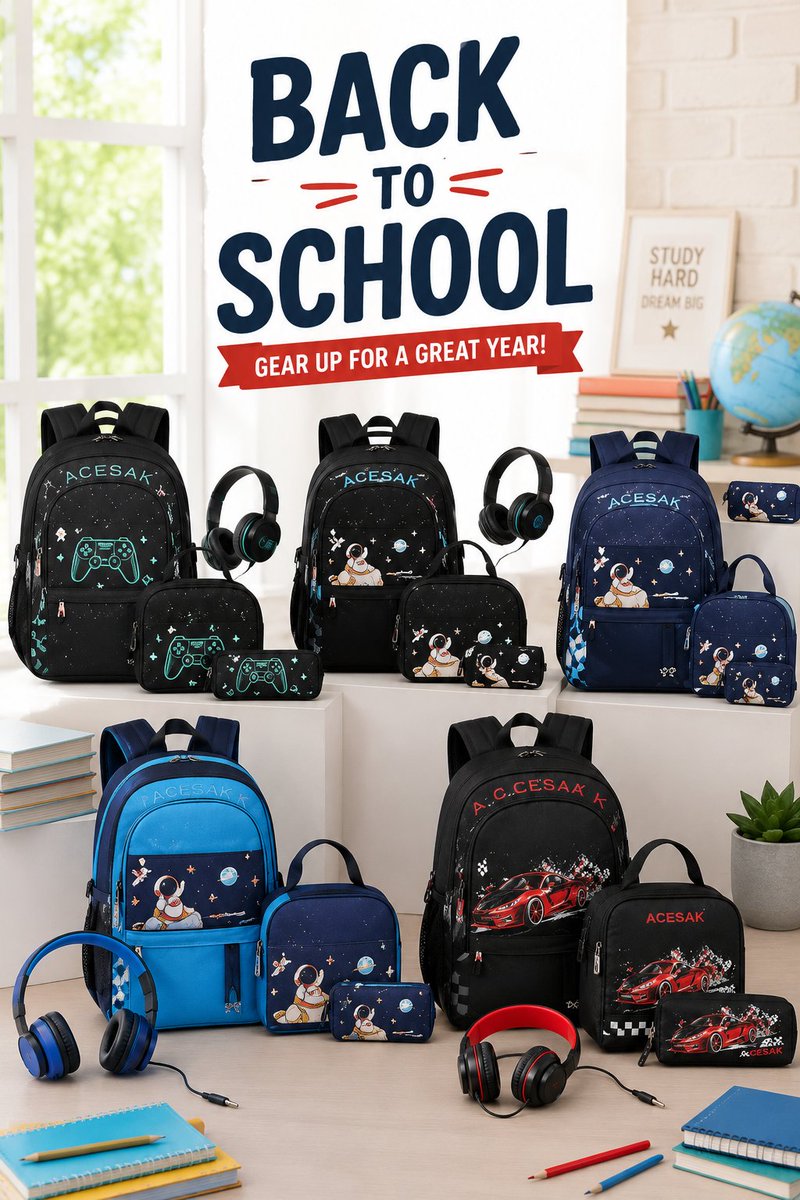 _bm2030's tweet photo. ๐๐ Ready for the new school year?
The ACESAK Backpack Set includes a lightweight backpack, insulated lunch bag, pencil case, and wired headphonesโeverything kids need for school in one stylish set!
๐ Get yours today: https://t.co/YKUhEOQCiq
#BackToSchool #AmazonFinds #SchoolSupplies #KidsBackpack