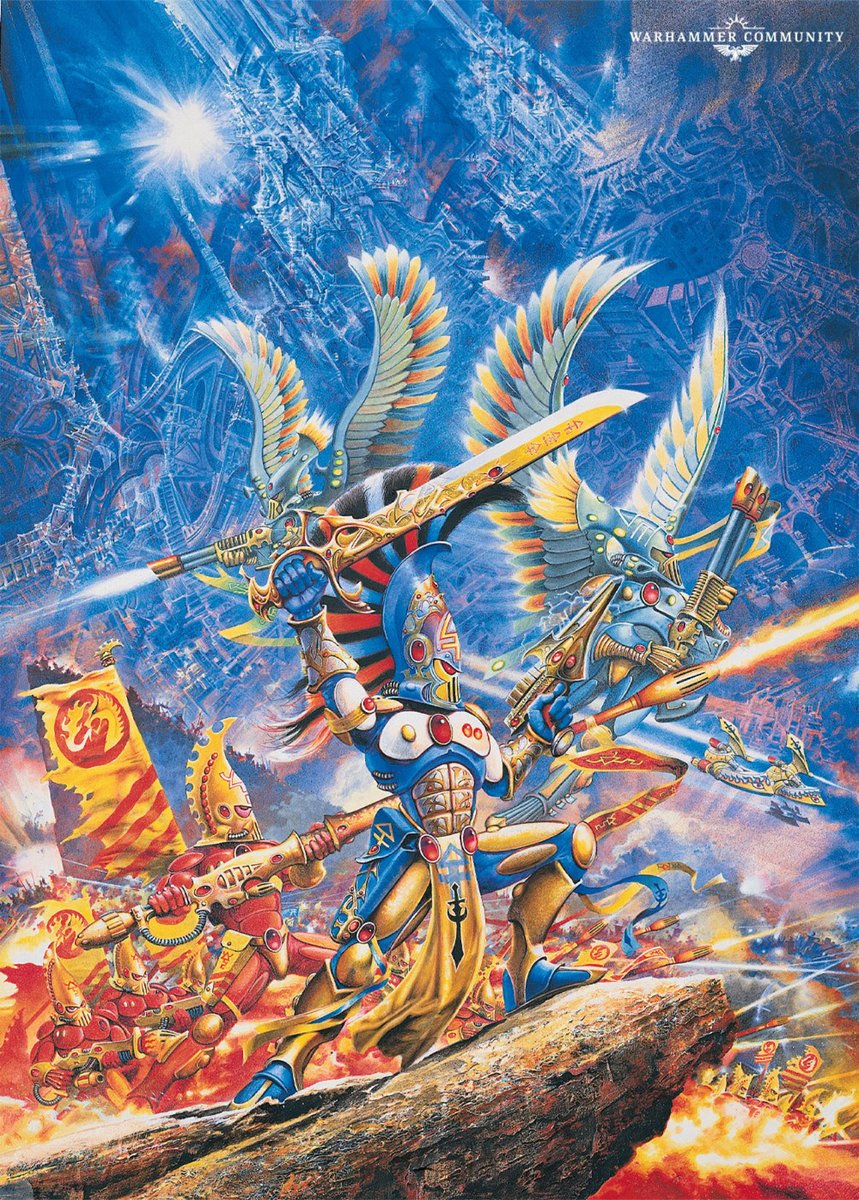 retroscifiart's tweet photo. Incredibly detailed art by Geoff Taylor for Games Workshop’s White Dwarf magazine and Warhammer box art https://t.co/HsXCY7Uem1