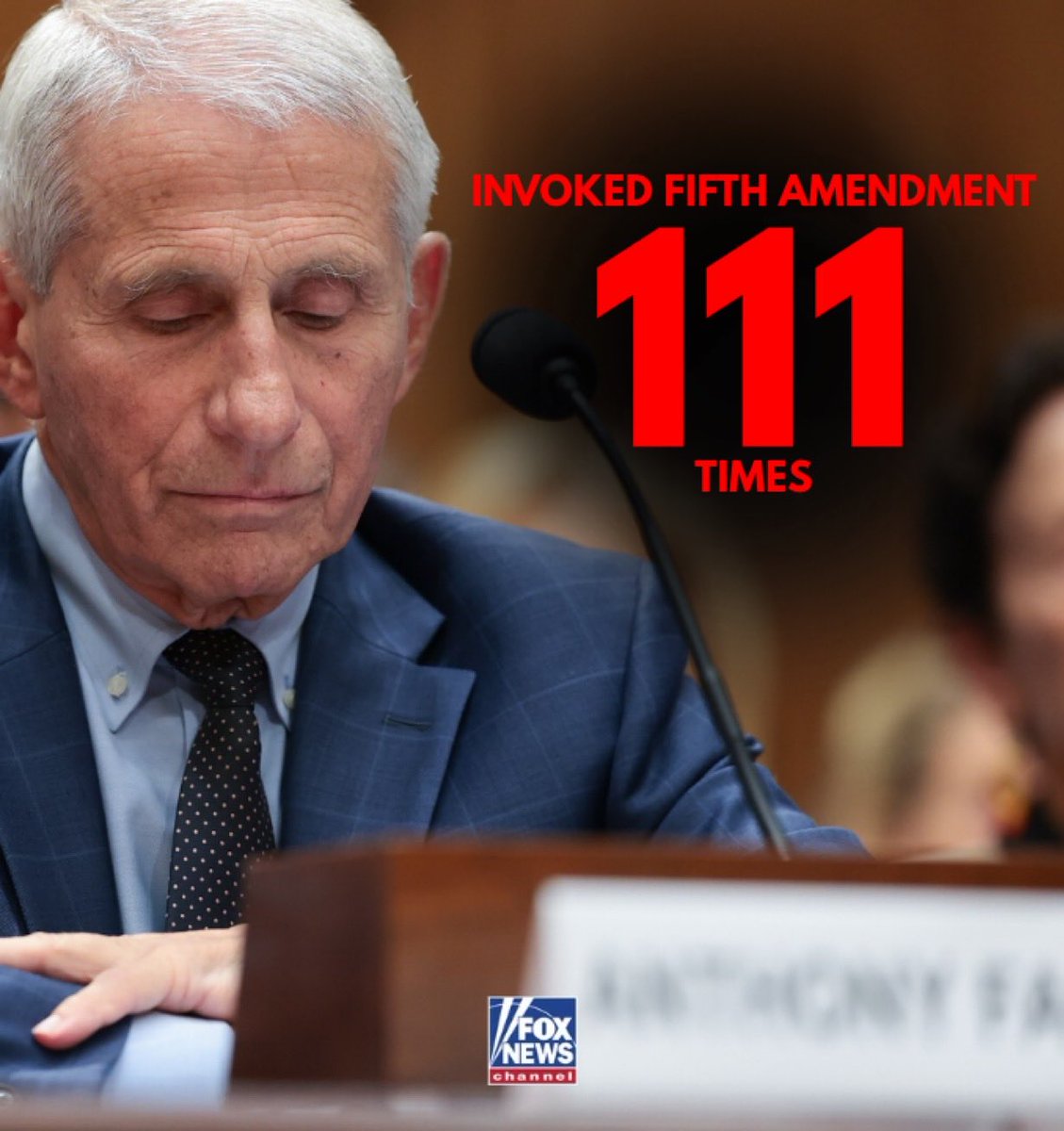 LisaDawnQ17's tweet photo. HOLD UP ‼️ ‼️ ‼️
111 > 1 + 1 + 1 = 3
Fauci pled the Fifth Amendment 111 times! https://t.co/pfSvkjYeCj