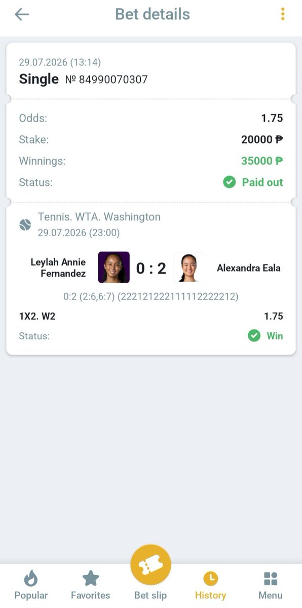 KamaruRidd47222's tweet photo. Alex Eala is so Good 2 wins arrow ๐ธ
And parlay Hit๐พ
im Exited your Next Game Eala ๐ฅฐ
#alexeala #eala #wta #wtadc #tennis #worldtennis #melbet #betting #bettingtips https://t.co/ViU6mrPB6V