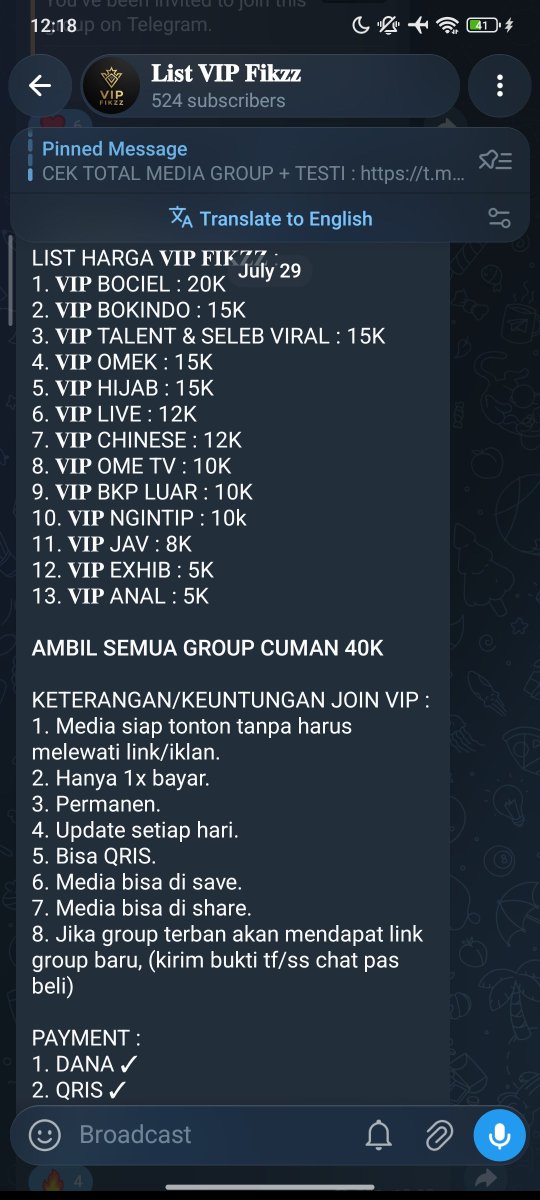 FikriVIPmurmer's tweet photo. Grup bkp telegram murah 
• video/foto bisa disimpan
• video/foto ribuan
• update setiap hari
• permanen
• hanya 1x bayar
• video/foto siap ditonton tanpa ribet 
Cek list harga?https://t.co/TUjY46gbhx
Testi&amp;Total media?https://t.co/CilFZIS5BJ
order?https://t.co/I2nJFlpOzd https://t.co/gW21Sxs1Gs