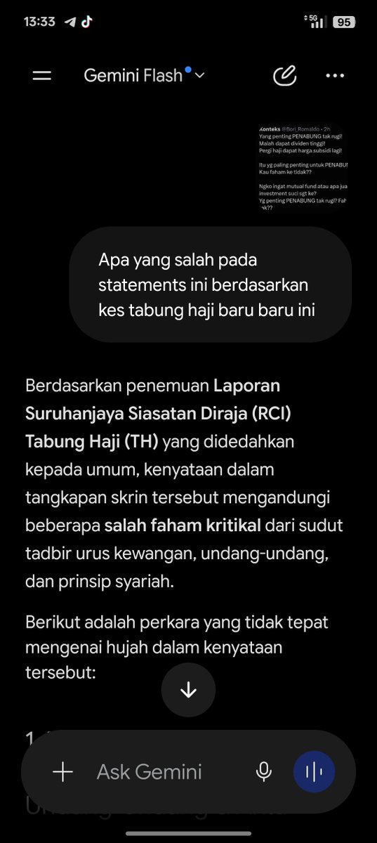 niqnwar's tweet photo. @Bori_Romaldo @Katilbatu @SyedAkramin AI pon cakap 'salah faham kritikal' ko punya statement ni😂. xtau tanya jgn buat palatao https://t.co/hSzLMrdtsS