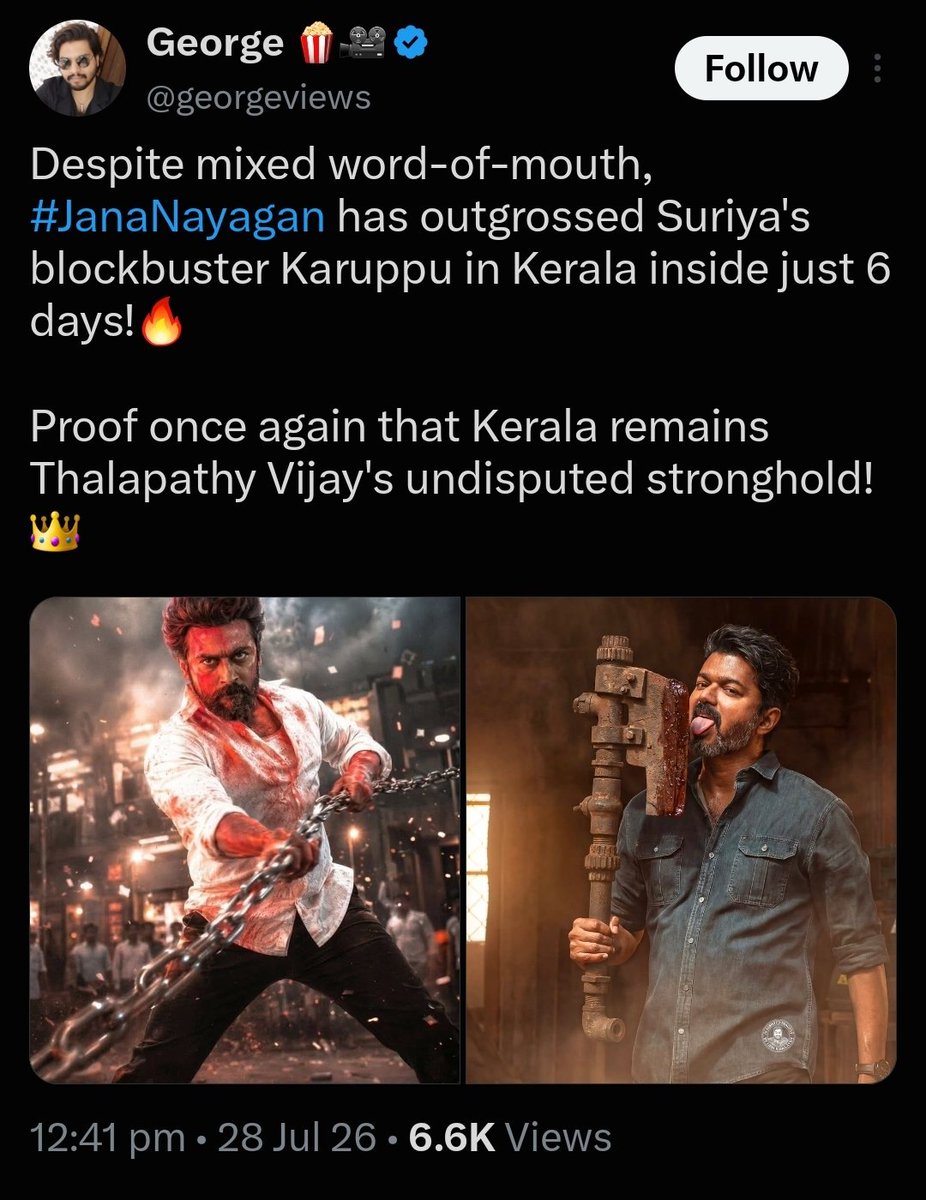 dinork97084's tweet photo. @filmy_view JanaNayagan 3.5m🔥
Karuppu 2.7m🐸

JanaNayagan >>>karuppu, kanguva, retro 🐸🤫 https://t.co/r9i4Lpi9Qa
