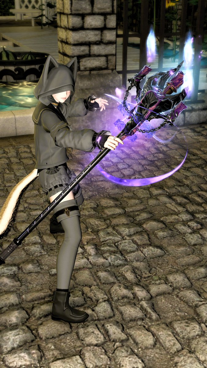 omochiFFXIV's tweet photo. 黒魔のファントムウェポン完成✨

やったー！！！

ZWのマゾさに鍛えられたせいかあんまり辛くなかった！

あとは数理で楽ちんだ～

#FF14 https://t.co/w8JSFQzMxJ