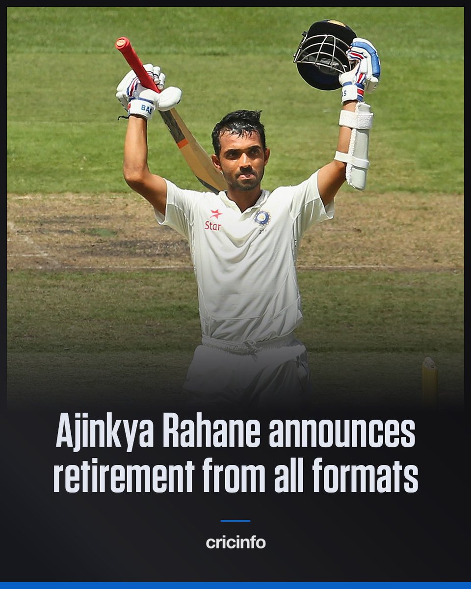 cricinfo's tweet photo. "Cap 278 signing off"

Ajinkya Rahane calls time on a wonderful career https://t.co/HFIIdwWFBl