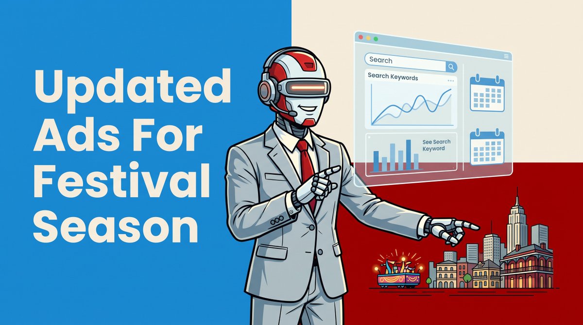 CorpoRobotics's tweet photo. In New Orleans, festival seasons spike local searches. SEOvermind writes and publishes a new Responsive Search Ad, then updates it every 30 days in your Google Ads account with real ranked keywords. #NewOrleans #GoogleAds #DigitalAdvertising #SmallBusiness

https://t.co/1wCE7yUB8w