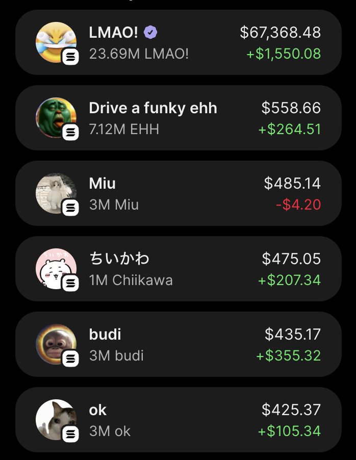 slingoorio's tweet photo. i am going to fix the KOL culture one position at a time.

instead of losing $5-10K sizing into random "runners" of the day (otherwise known as KOL farms on stupid shit that isn't even viral or cool), i will do something different.

fuck the norm of trying for 1%.

i'll buy less of coins i like, and if i see they are working, slowly add small amounts of sol to their dips. 

i think we're mostly doing this wrong especially guys like me who cant sit at their screen all day trying to find a trade to turn 100 dollars into 500k.

there are plenty of other trades to make out here.

the best thing you can do is capitalize on everyone rotating so much.

i bought budi at 50k when just the other day i bought it at 300k.

shouldn't we celebrate these discounts?

buy smaller size, and be patient. let's try it.