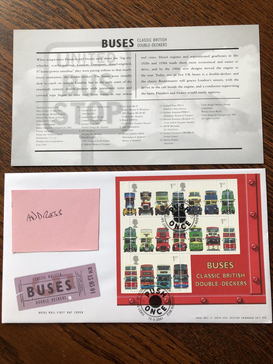 SeivadStamps's tweet photo. 2001 Buses Mini Sheet First Day Cover.  #fdc #firstdaycover #firstdaycovers #firstdaycoverstamps #stampcollectors #collectingstamps #royalmail #stampcollections #stamps #benham #benhamcovers #buses #doubledeckers #bus #Londonbus #londonbuses #royalmailstamps https://t.co/LscQ5OB43W