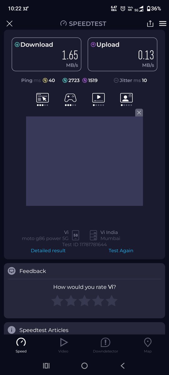 vishallote1989's tweet photo. How @ViCustomerCare is going to compete against @JioCare India if your 5G speeds not even near Jio 5G speeds. Regretting porting my number into VI. https://t.co/8GkJOCCLu6