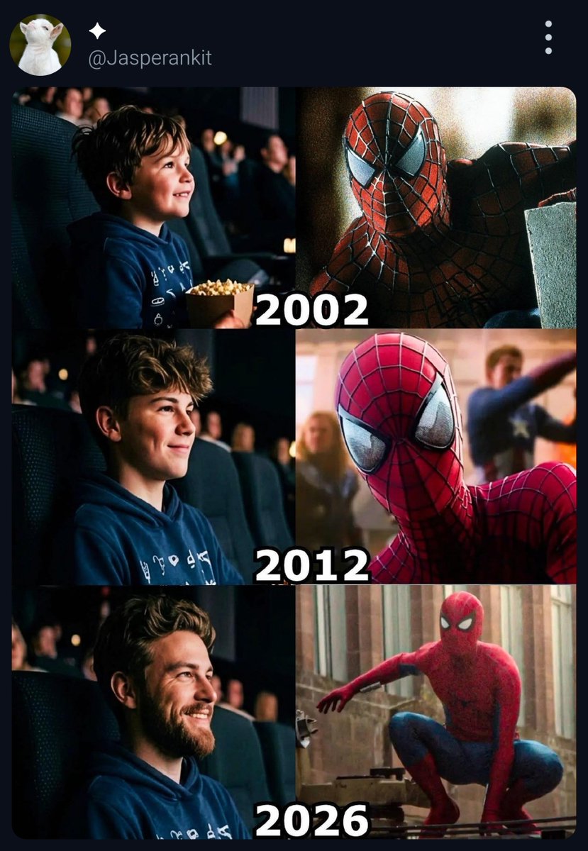 Jasperankit's tweet photo. Three generations. One legend. 🕸️ https://t.co/s5ASJmr6vE