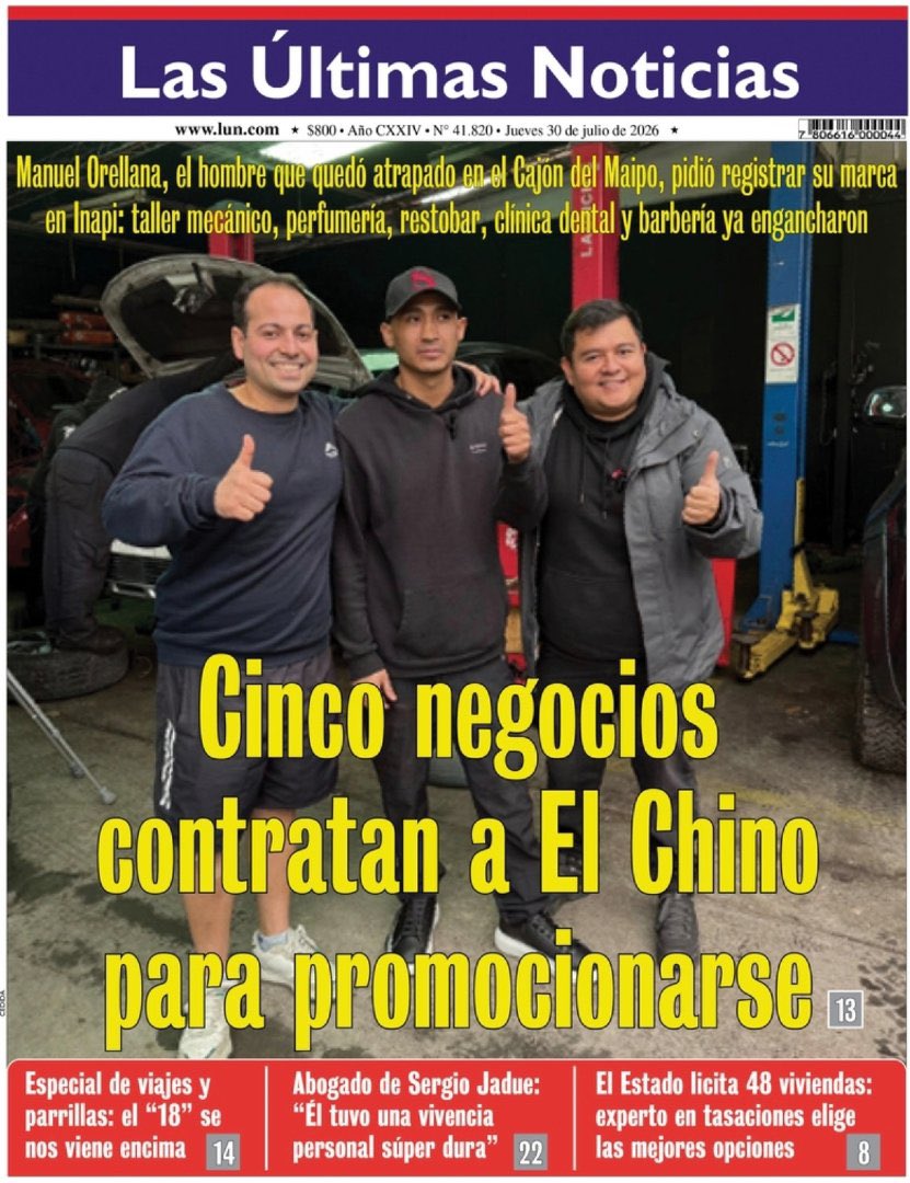 hernan_sr's tweet photo. El chino estuvo 10 años preso por matar a alguien, también violo a una mujer extrajera y ahora es portada de LUN y rostro de algunas marcas. 

País de mierda, con razón ganó Kast. https://t.co/TWwz0Hz9uj