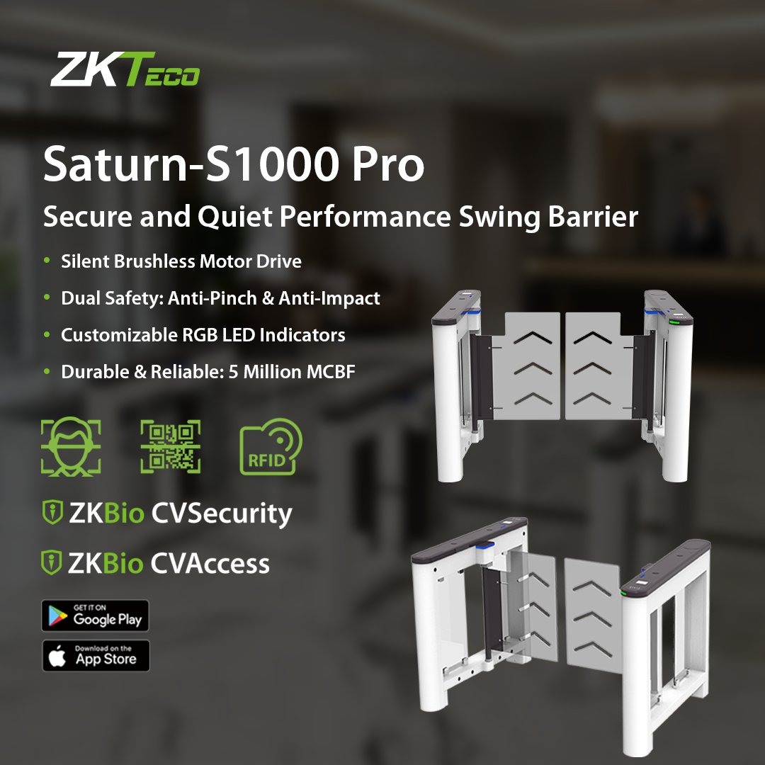 ZKTeco's tweet photo. Next-Gen Pedestrian Access: ZKTeco Saturn-S1000 Pro Series

Read more: https://t.co/XA4bMuKd2y https://t.co/46622TSuWP