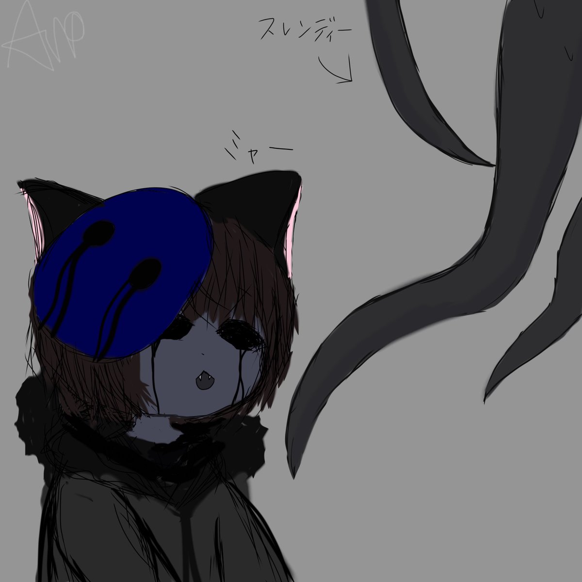 Awoki_B_404's tweet photo. 猫EJとスレンディー

 #EyelessJack  #creepypasta https://t.co/X8oOP2V4WG