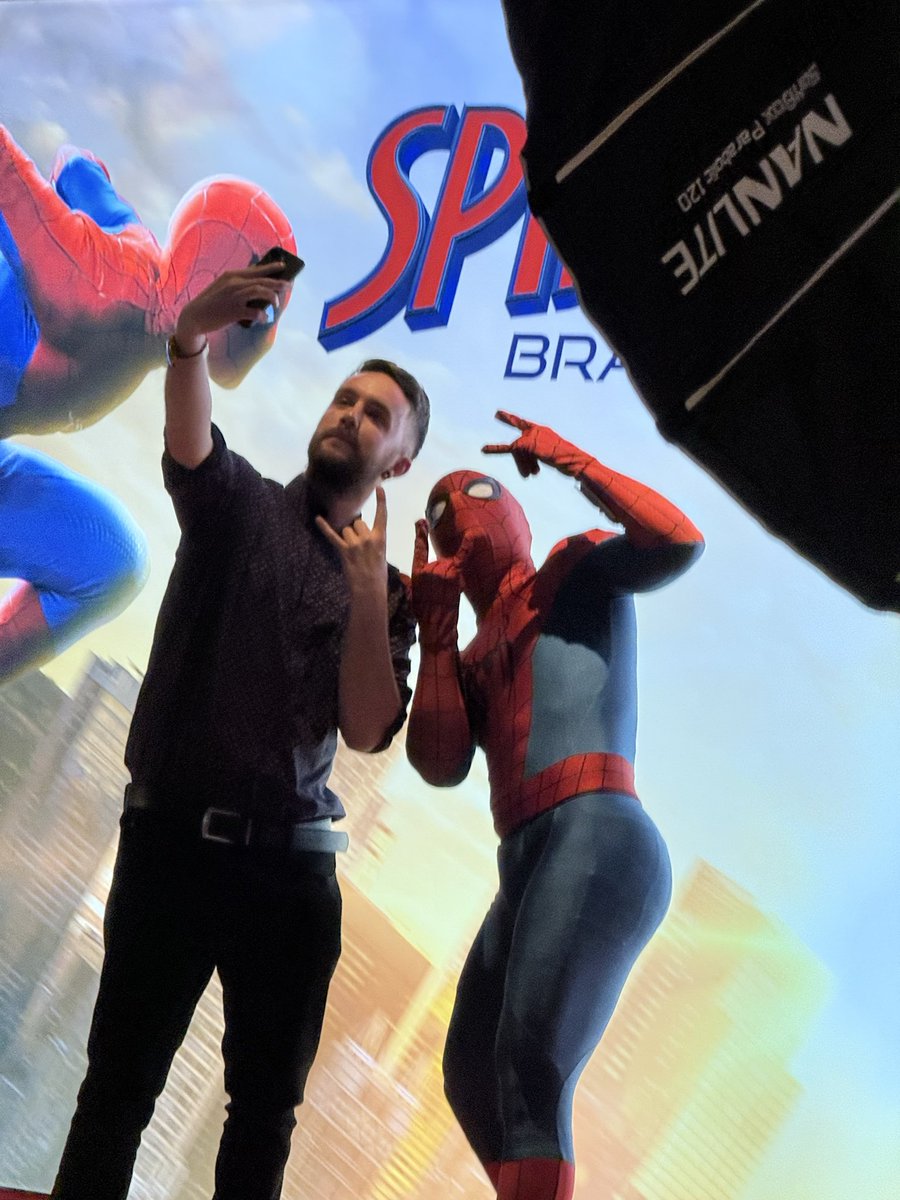 Jayden_Cusack's tweet photo. Thanks to Sony Pictures for the invite to NZ Premiere of Spider-Man: Brand New Day last night.

Was that secretly Tom Holland in that suit? 
Movie was a really great time 🕷️🤘
#spiderman #marvel https://t.co/9e9ku6rQLl