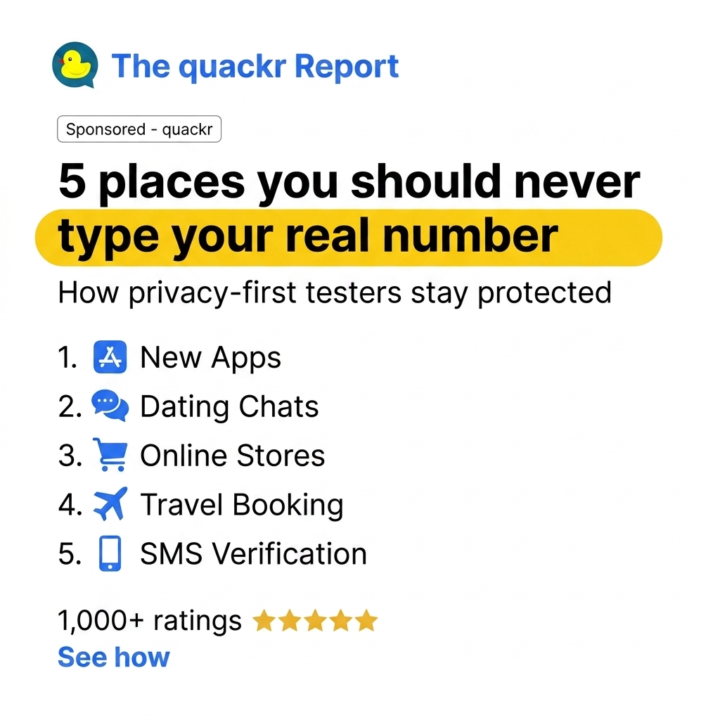 quackrio's tweet photo. Why a clean inbox starts with quackr
Ever hesitate at a phone-number field? See why privacy-first users keep a separate number for new apps and signups.
#quackr #virtualnumber #smsverification #privacy https://t.co/MNosmm6Gc8
