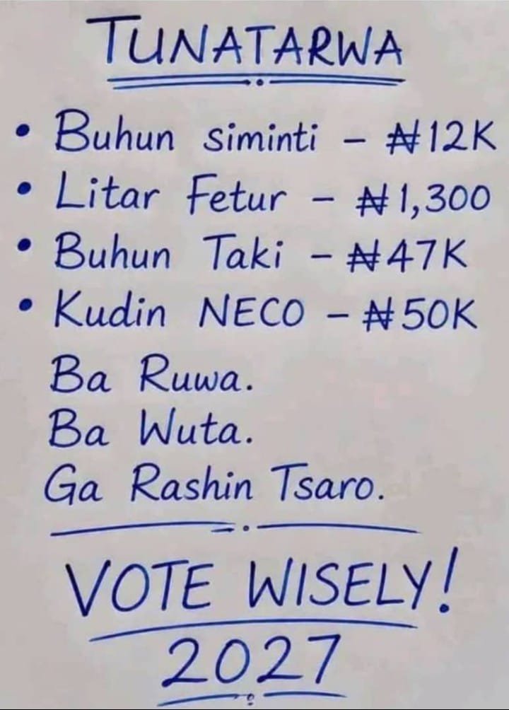 IsahAbdullatif's tweet photo. Yakamata muyi zabe don kasar mu bawai taliya ko 2k ba

Keburan Tinubu dole mu dakatar a 2027❌ https://t.co/4exQ8kLE0r