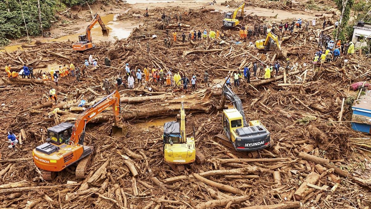 the_hindu's tweet photo. Replug | In the early hours of July 30, 2024, Chooralmala and Mundakkai villages in the district of Wayanad in Kerala were hit by devastating landslides triggered by torrential downpour. The massive landslides so far has claimed over 230 lives. According to the district administration, over 130 people are still missing as of August 13. This is the worst natural disaster to occur in Kerala since the 2018 floods.

https://t.co/u722IxSQnt