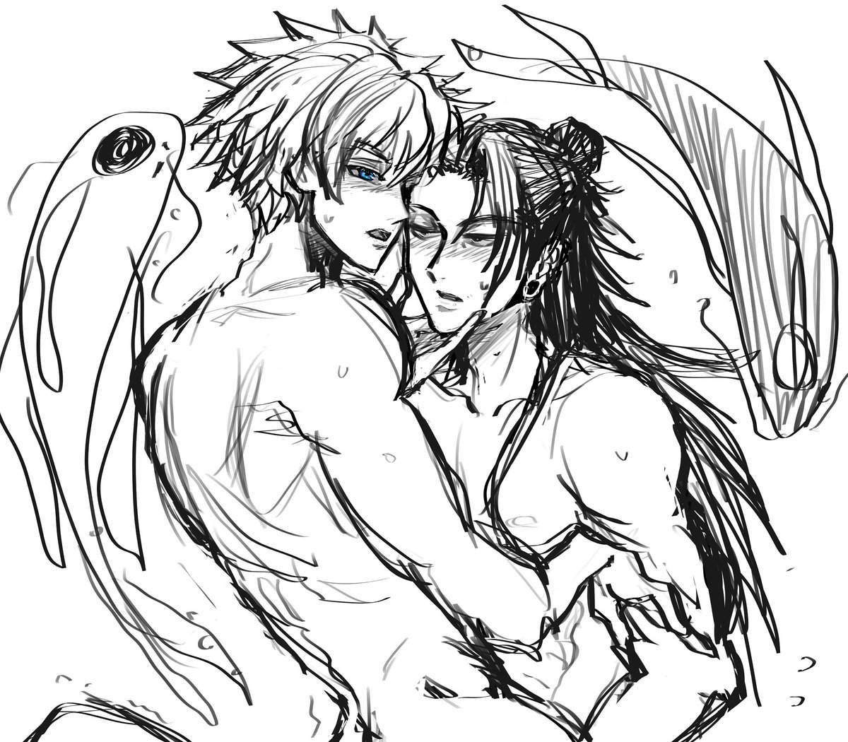 simp__devil's tweet photo. Gojo X Geto (sketch) 
#JujustuKaisen https://t.co/XqkWuogEj3