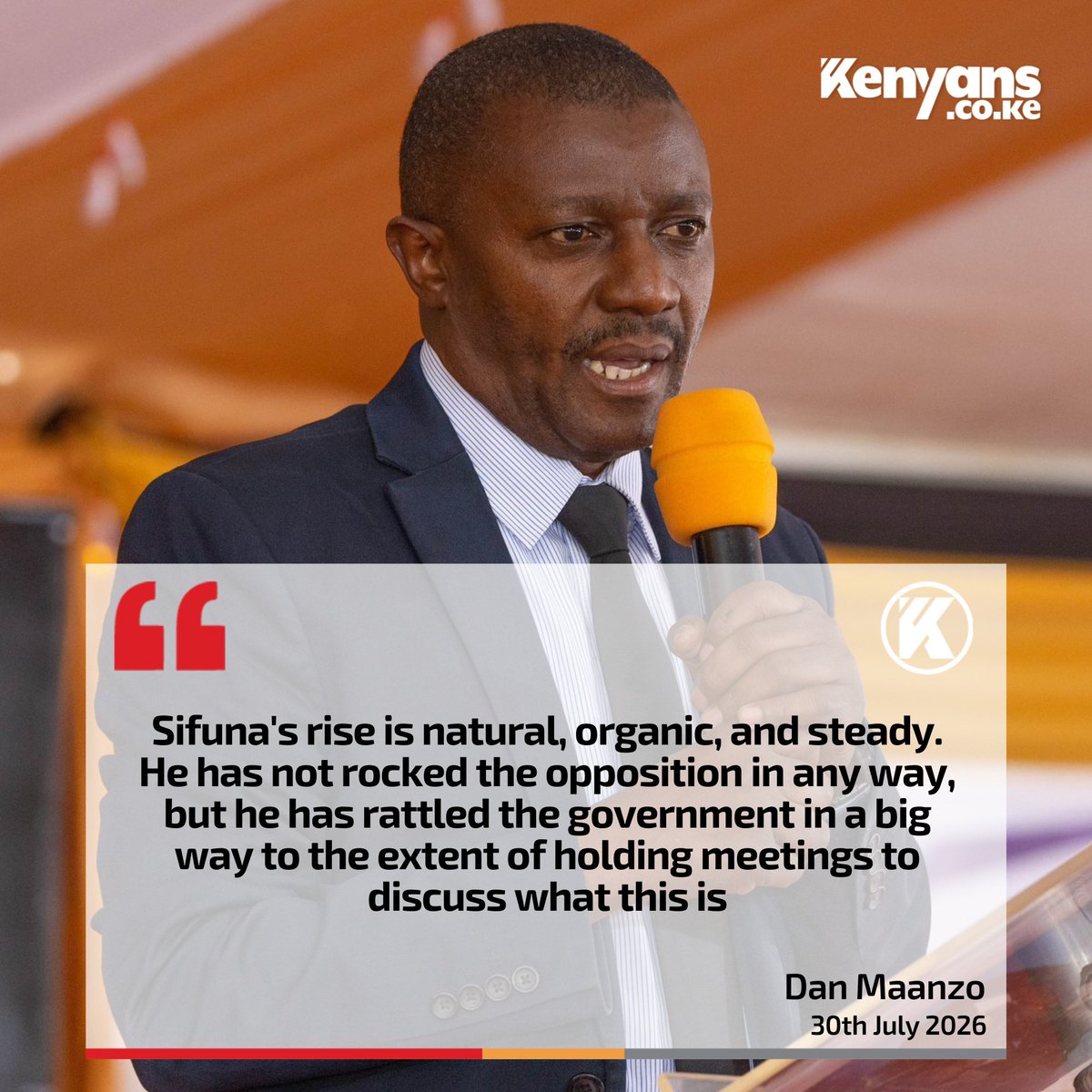 Kenyans's tweet photo. Sifuna's rise is natural, organic, and steady - Dan Maanzo https://t.co/Bjoy6NffY2