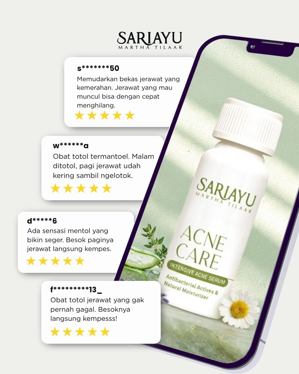 Sariayu_MT's tweet photo. Jerawat kering dalam semalam bukan cuma slogan, tapi udah banyak yang membuktikan‼️ Sariayu Acne Care Intensive Acne Serum ini punya sulfur sebagai antibacterial, jadi bisa bikin jerawat cepet kering dan nggak muncul lagi di tempat yang sama💚

#Sariayu #ObatTotolJerawat https://t.co/p20Bslfl9n