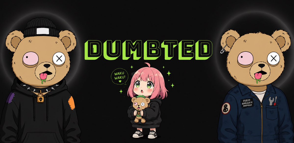 AnyaVerse007's tweet photo. 🌸 𝐖𝐚𝐤𝐮 𝐖𝐚𝐤𝐮 𝐅𝐢𝐧𝐝 🌸

🧸  𝐃𝐔𝐌𝐁𝐓𝐄𝐃  •  @Dumbtednft  🧸

🤪  𝐍𝐨 𝐚𝐥𝐩𝐡𝐚. 𝐍𝐨 𝐫𝐨𝐚𝐝𝐦𝐚𝐩. 𝐉𝐮𝐬𝐭 𝐯𝐢𝐛𝐞𝐬.

☀️  𝟓𝟓𝟓 𝐔𝐧𝐢𝐪𝐮𝐞 𝐃𝐮𝐦𝐛 𝐓𝐞𝐝𝐝𝐢𝐞𝐬
𝐨𝐧 𝐒𝐨𝐥𝐚𝐧𝐚.

👀  𝐃𝐘𝐎𝐑  🤍 https://t.co/NkK0DoCXzo