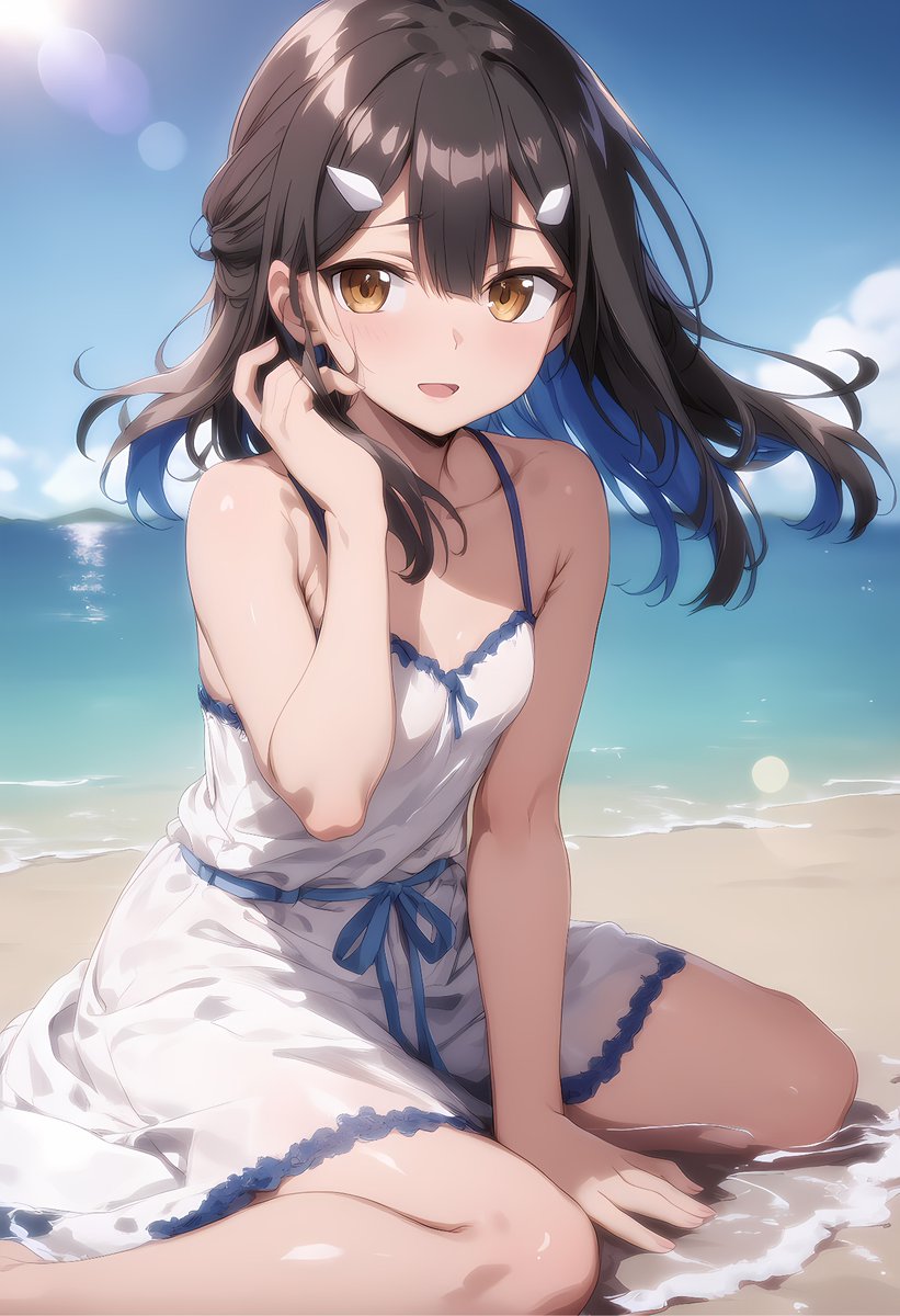 kodamaAI_2nd's tweet photo. 最近暑すぎて海で遊ぶどころじゃないですね・・

Fate/kaleid liner  プリズマ☆イリヤ   
美遊・エーデルフェルト   
 (Miyu Edelfelt)  
#AIart #AIイラスト 
SFW illustration https://t.co/Zgb4LeQguH