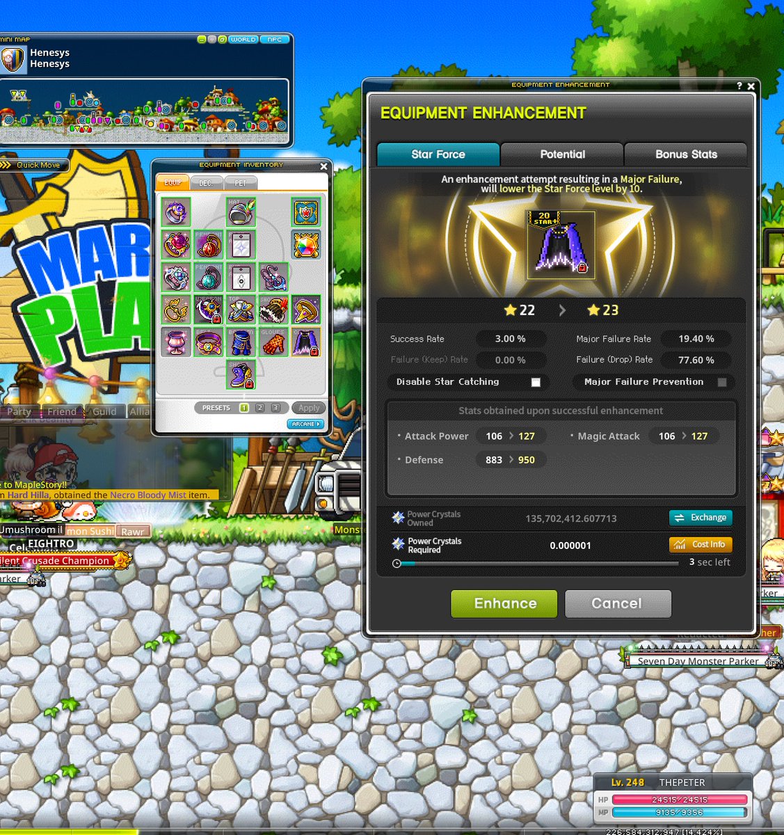 KohPaxson's tweet photo. And its finally Happen i been talking about not over spend one step closer to full 22 star arcane.
#DearMSNDiary
@MaplestoryU https://t.co/YwF3qgIYwc