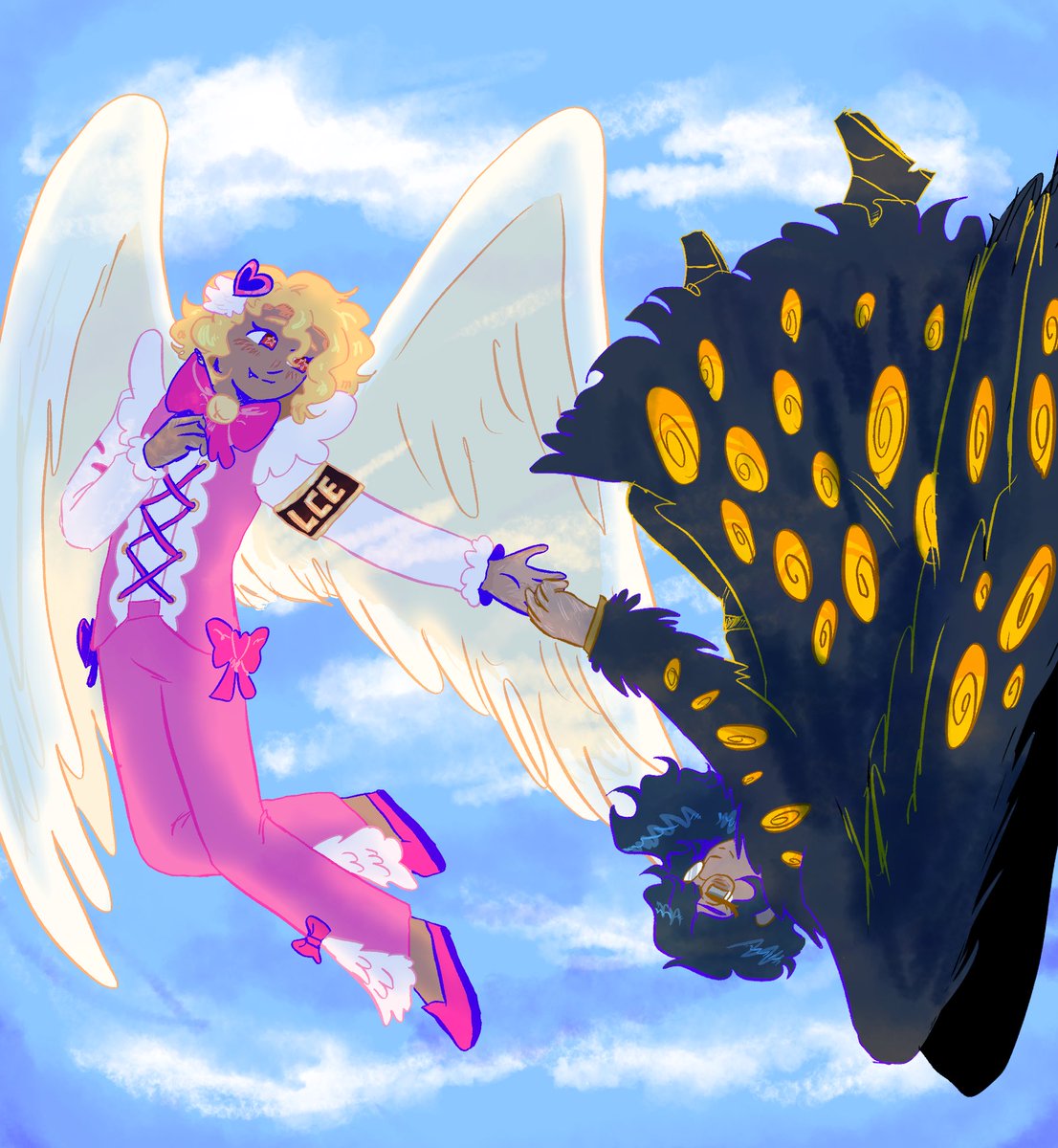 lammergeiier's tweet photo. [ SANCHO 💫 HE/SHE ]

weird oc-ified donqui mirror world that completely diverges from canon after regular checkup ^_^ he works for the lce and wears the queen of hatred ego gear !!

( art by butchwario on tumblr , @\frebbiekillsyou , artswirlgirl on ig , @\centipedehugs ) https://t.co/axy11CINcn