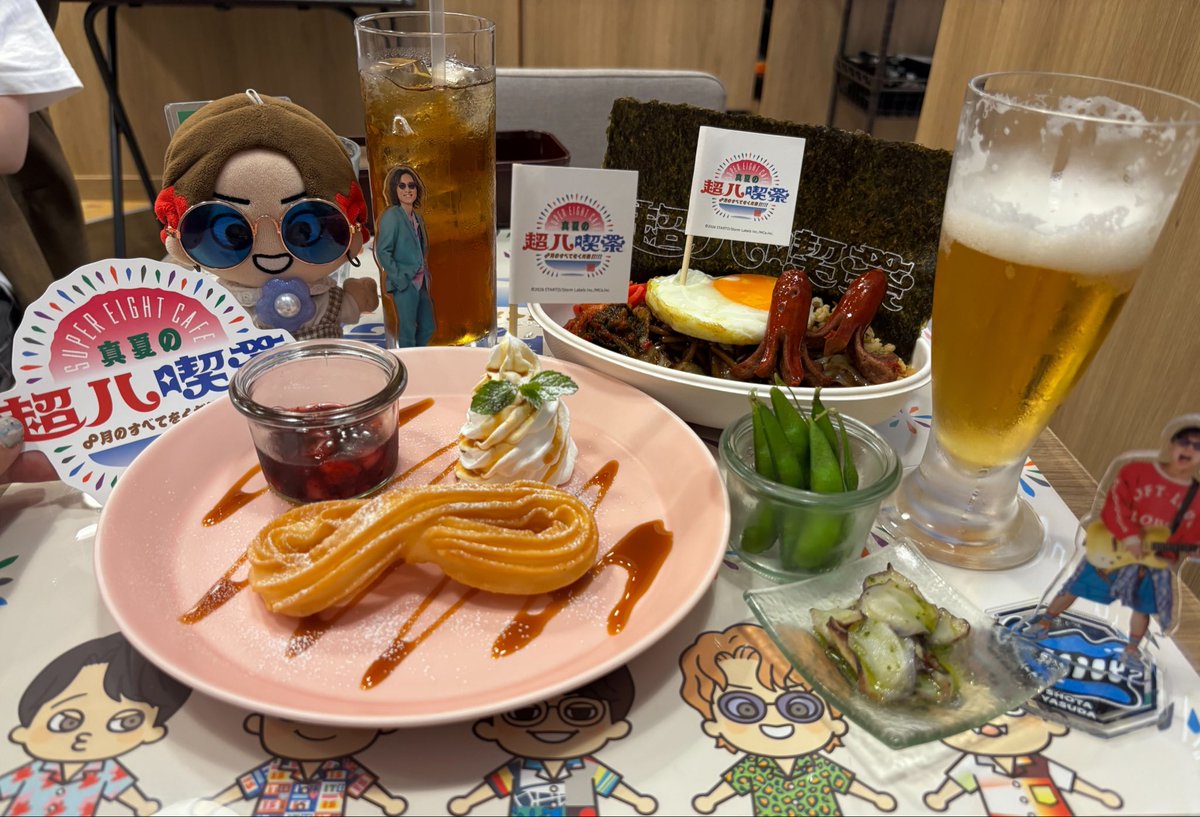 htk_yss's tweet photo. 1人で欲張ると結構なフードファイターになります！！楽しいです！！！飲みセットについてくるたこ、とても、うまい。🐙
#真夏の超八喫茶 https://t.co/LQ14zlUiZd