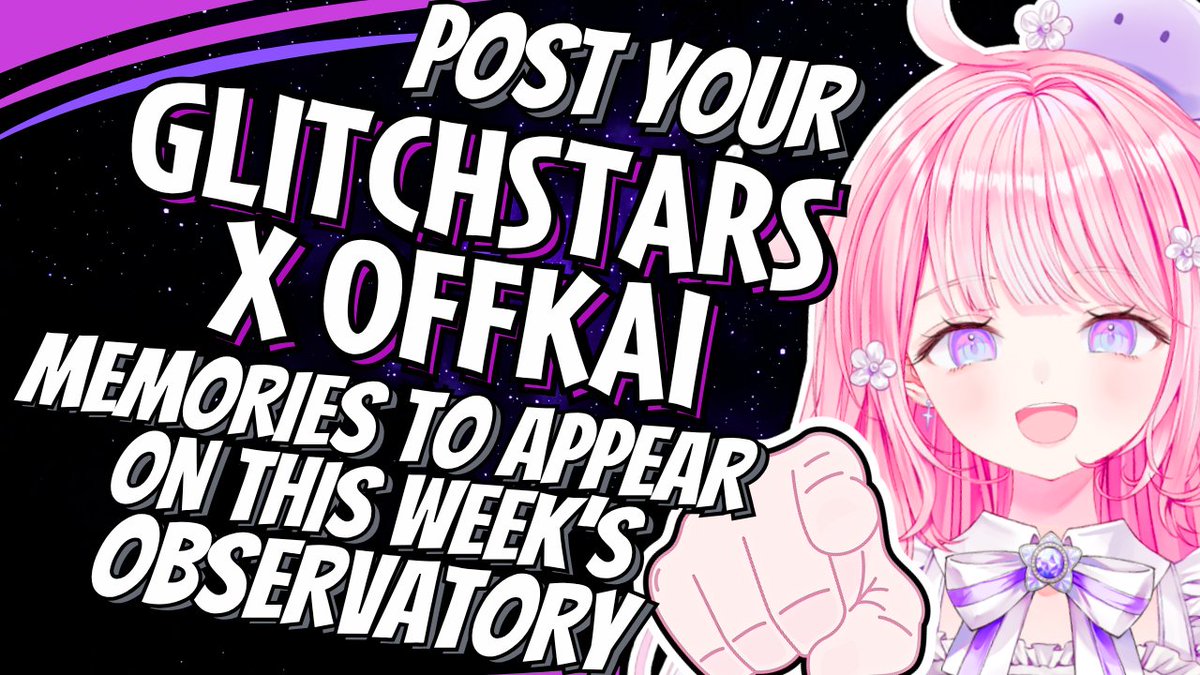 GlitchStarsEN's tweet photo. Have any Glitch Stars-themed memories you'd like to share from OffKai Expo?
use the hashtag #gsnews or in the replies below to submit YOUR happy moments, whether they're from your merch haul or any pics you took of the standees, fanart, the booth, gifts or the panel!
we'll be featuring them in this weeks Observatory episode airing on August 1st @ 11 AM PST hosted by Mochi as always!