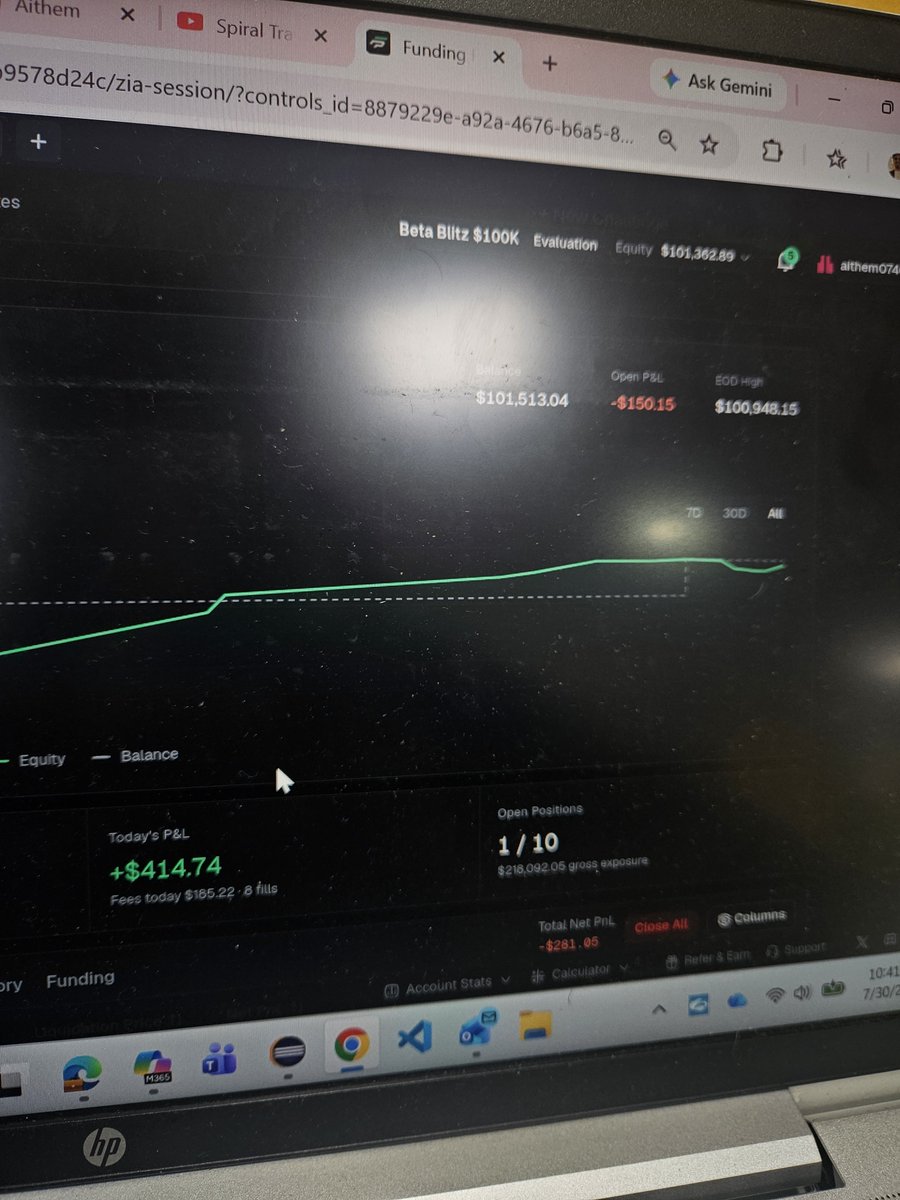 muddu2002's tweet photo. @FundingPerps Look out this p&amp;l first day of trading and one plus showing red and another green. They are same bot the net pnl @FundingPerps https://t.co/afJcsadQHw