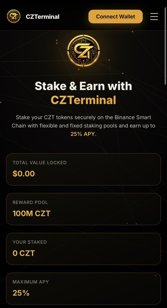 czterminaltoken's tweet photo. 🚨 Attention $CZT holders! 🚨

Something BIG is being built behind the scenes… 👀

This is just a sneak peek of what’s coming:
💰 $CZT Staking — giving holders the opportunity to earn passive income while holding.

#CZT #Staking #PassiveIncome #Crypto https://t.co/5iOBSKBgbL