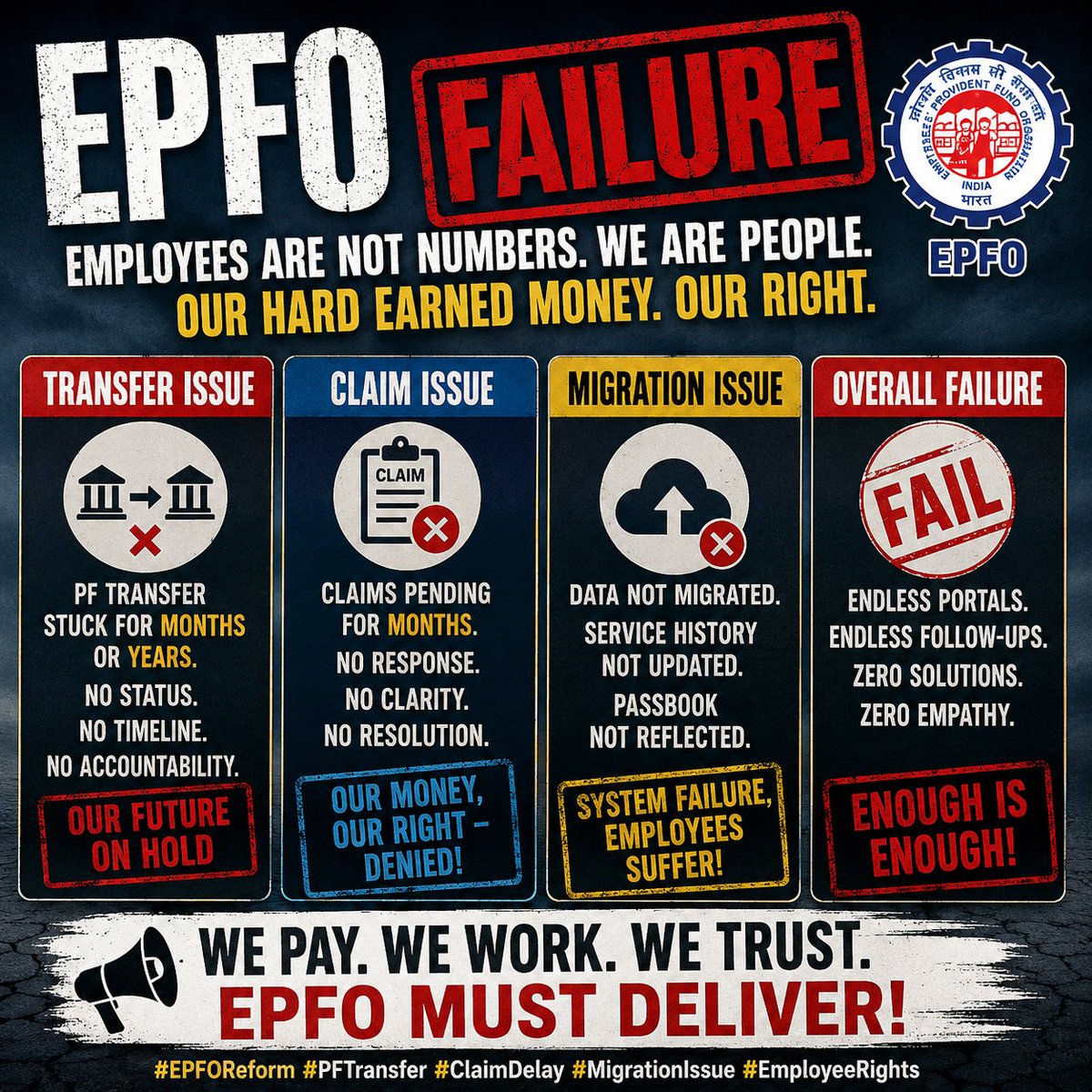 arun02oct's tweet photo. @officialepfo @narendramodi @mansukhmandviya @ShobhaBJP @PMOIndia @LabourMinistry @PIB_India @mygovindia i attended Bangalore, no resolution provided... https://t.co/HujtrMkyyP