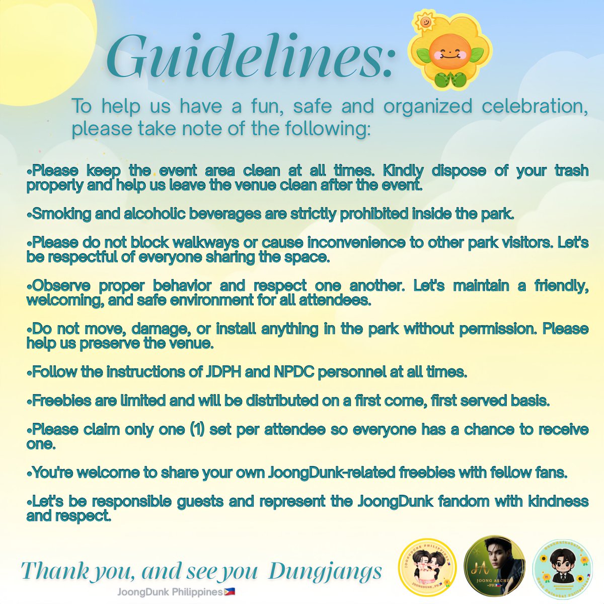 JoongDunk_PH's tweet photo. 𝐌𝐀𝐑𝐊 𝐘𝐎𝐔𝐑 𝐂𝐀𝐋𝐄𝐍𝐃𝐀𝐑𝐒, 𝐃𝐔𝐍𝐆𝐉𝐀𝐍𝐆𝐒

Join us as we celebrate, JoongDunk Anniversary, with a special gathering at the Musical Dancing Fountain (Luneta)

🗓️ September 6, 2026 (Sunday)
⏰ 8:00 PM
📍 Rizal Park Luneta
👚 Dress Code: Yellow 💛

Let's make the night extra special by celebrating together. We can't wait to see all of you there Dungjangs.

 #JoongDunk #จุงดัง