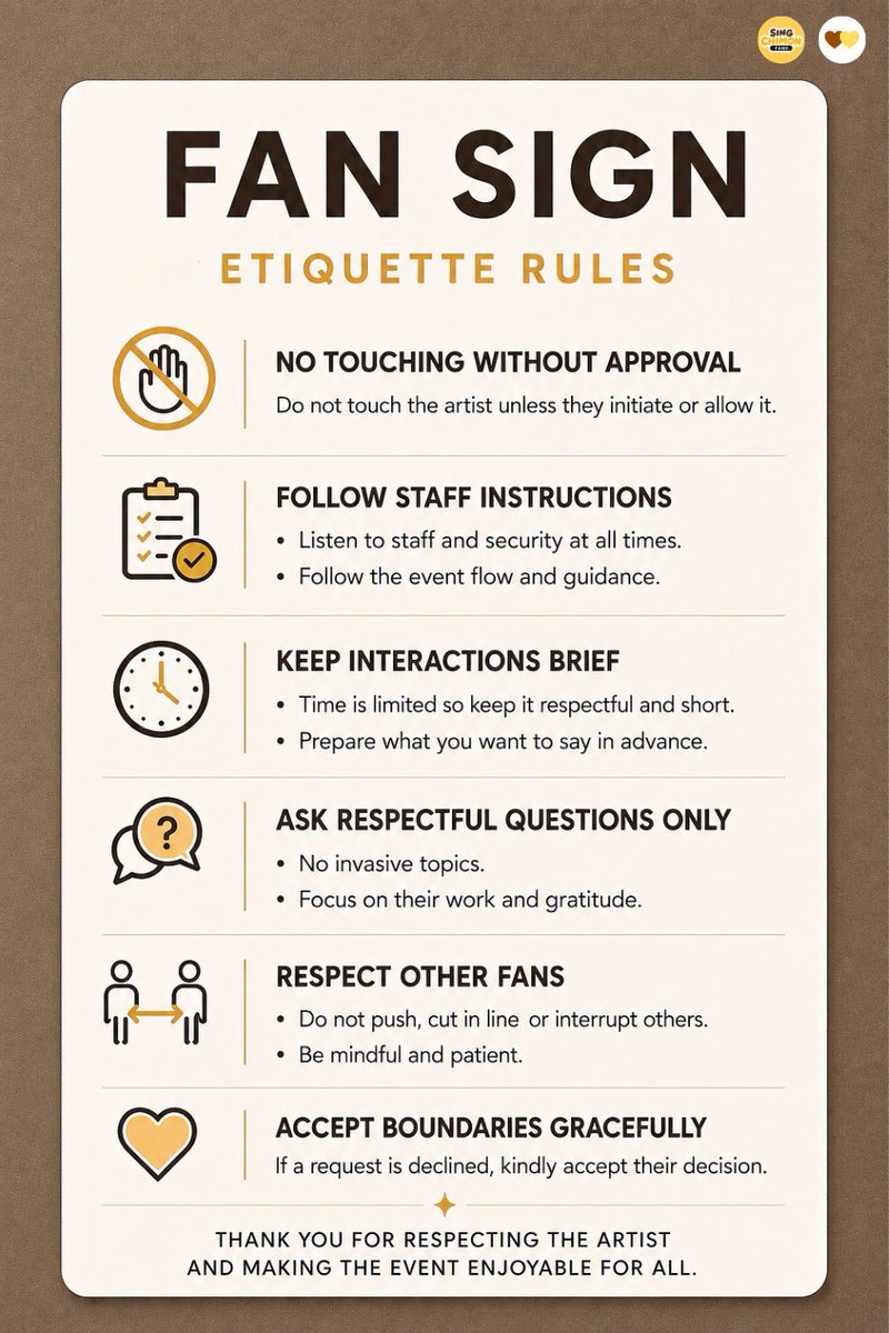 SingChimonFans's tweet photo. Today’s the day! We hope everyone has an amazing time while showing kindness and respect to the artists, staff and fellow fans. Please take a moment to read these reminders and help keep the event memorable for everyone 🤎💛

#SingChimon https://t.co/D7SOx15Qt7