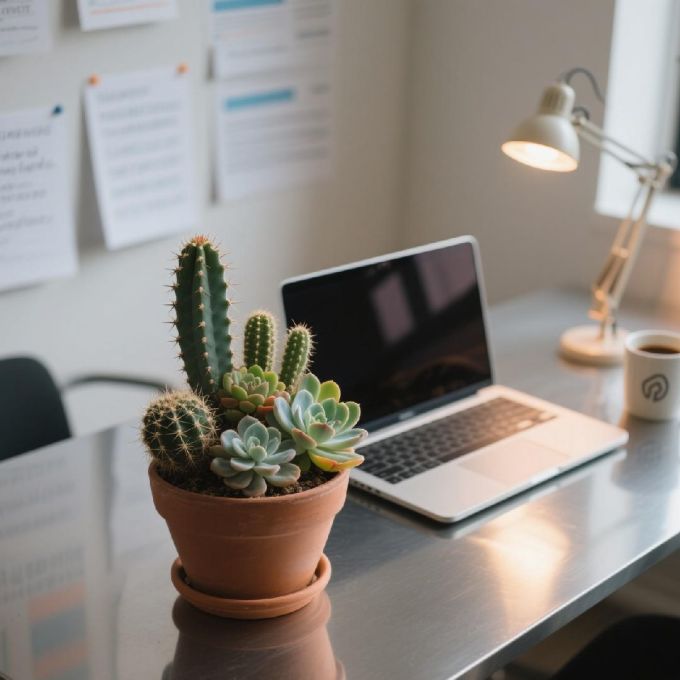 DellConsenmv's tweet photo. My tidy desk = my happy work space  Simplified stationery, potted succulent, and a warm lamp—small touches make big differences in focusing on tasks today. https://t.co/ao0yrsWXRx