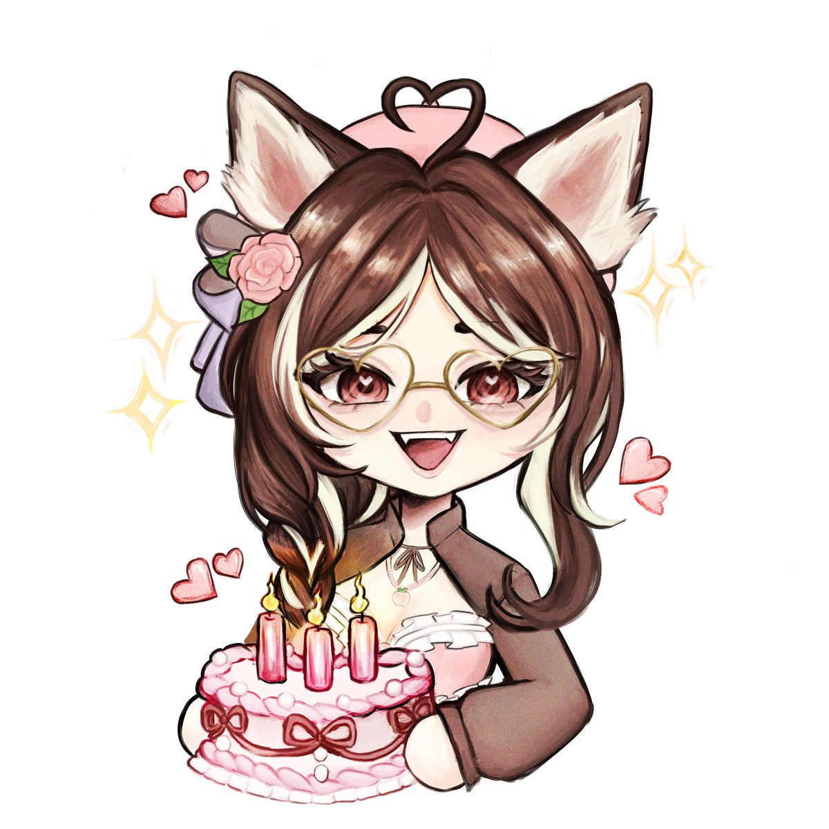sleepypeachii's tweet photo. a belated birthday doodle 🍰🐾
the cake is inspired by my celebration badge drop!
✎: @sencesaregone_ ♡ #peachiidoodles https://t.co/4Y9ihn0DzU