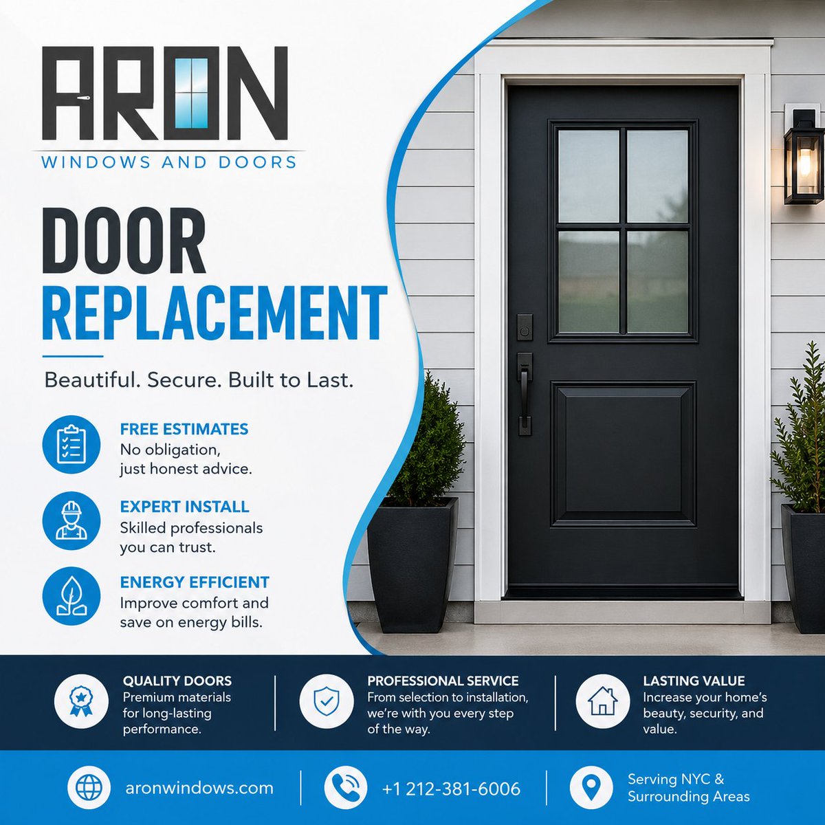 aronwindow's tweet photo. Upgrade your home with Aron Windows &amp; Doors Inc. Secure, energy-efficient door replacements. Call (212) 381-6006. https://t.co/1xSrQ34D5P for a free estimate today and enhance comfort, value, and security. #DoorReplacement #NYCHomes https://t.co/kdaAvx1sqU