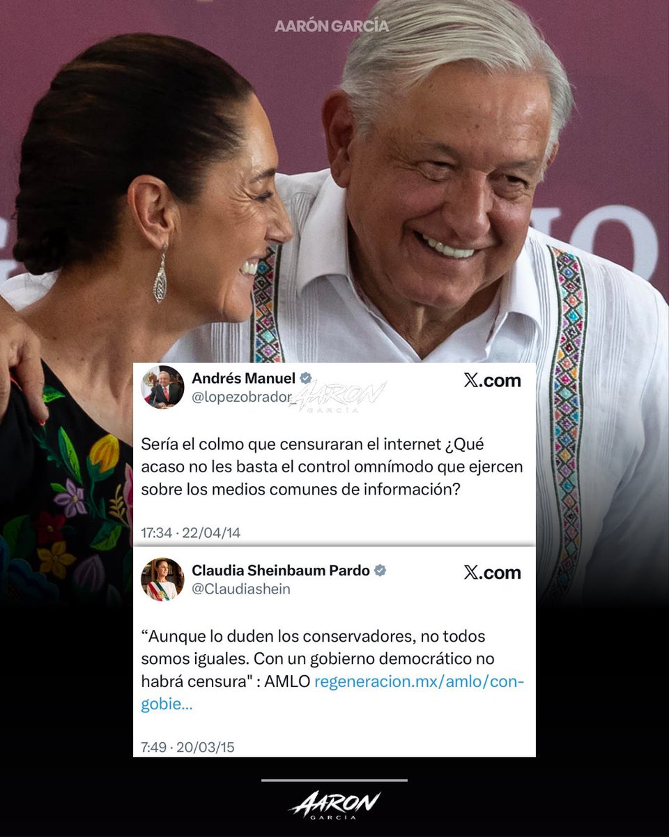 aarongarciamx's tweet photo. SE CONVIRTIERON EN LO QUE JURARON DESTRUIR

Cuando eran oposición, Morena prometía defender la libertad de expresión y denunciaba cualquier intento de controlar internet y los medios.

Ahora, desde el poder, impulsan reglas para decidir qué se publica, qué se cuestiona y bajo qué condiciones deben informar los medios.

El @PRI_Nacional acusó al gobierno de traicionar sus propias palabras y advirtió que defenderá la libertad de expresión: “No nos van a callar”.