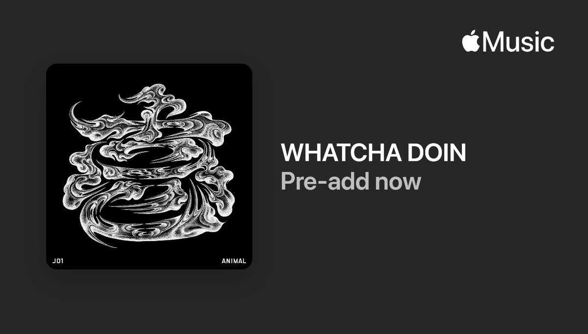 official_jo1's tweet photo. [📢] #AppleMusic (@AppleMusicJapan)
'WHATCHA DOIN' PLAYLIST IN🤷🏻‍♂

🎧 邦楽ヒッツ・トゥデイ
https://t.co/nyuldvGGsp

🎧 空間オーディオ：J-Pop
https://t.co/TQiPdbiG05

🎧 最新ソング：J-Pop
https://t.co/tWe23yzqhM

🎧 ニュー・ミュージック・デイリー
https://t.co/erQWpzlSF3

#JO1 #JO1_ANIMAL #JO1_WHATCHADOIN
