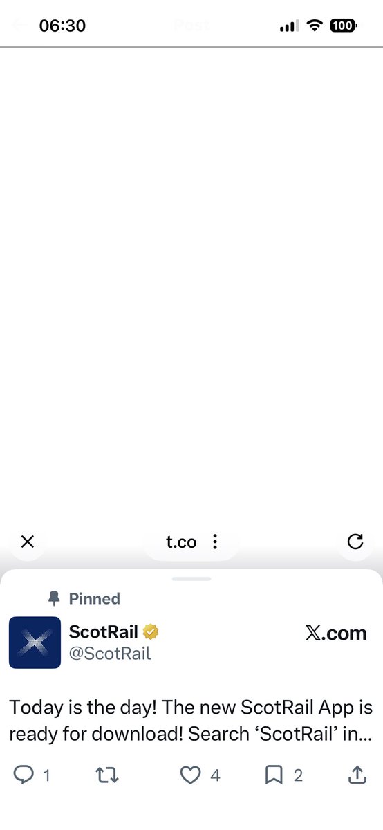 marydoll72's tweet photo. @ScotRail This is all I get when I click
The link.   Never received an email either https://t.co/k61hbkI6bh