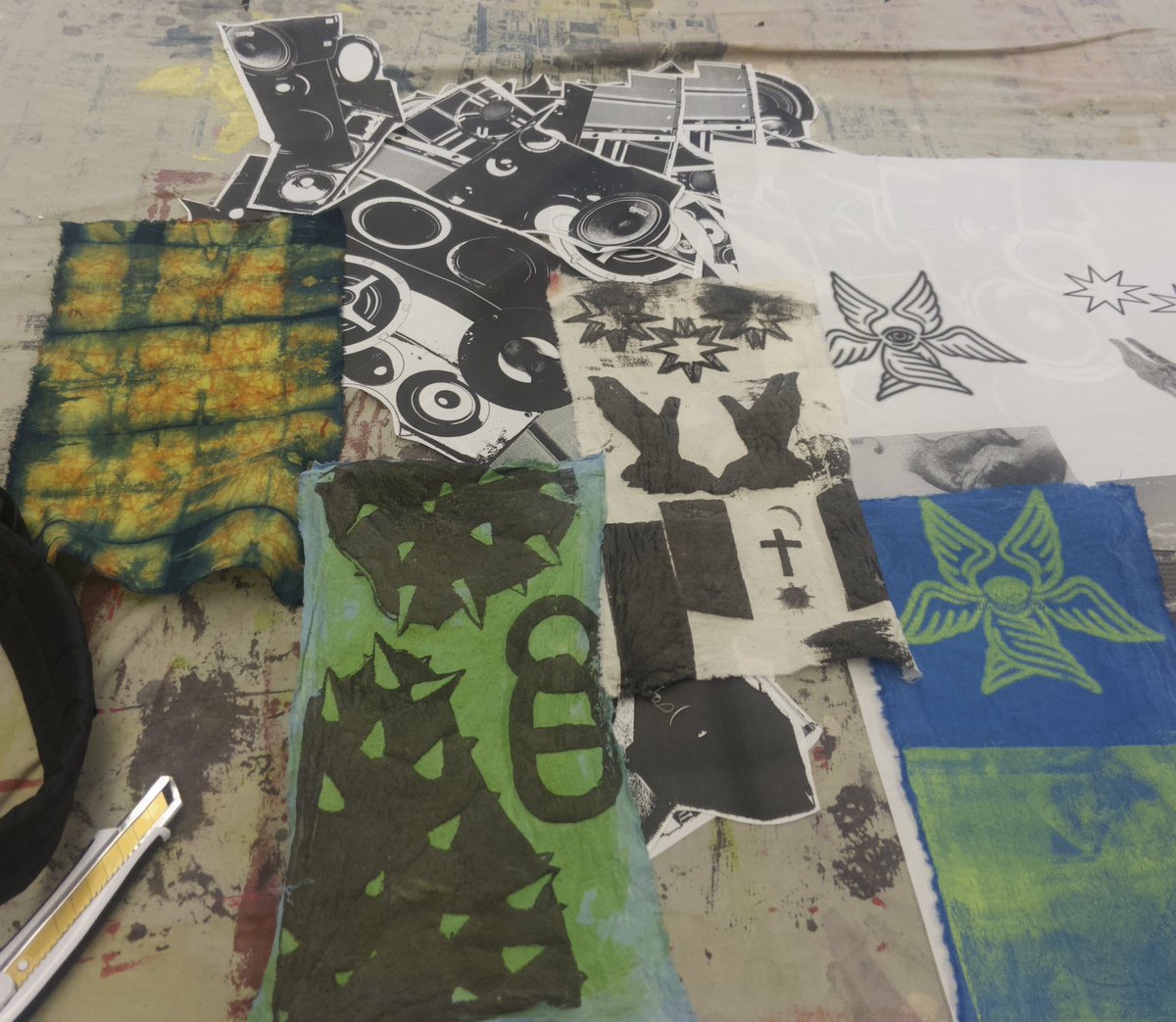 digi_pup's tweet photo. Friend walked us thru his art studio n sent us home w some samples :’) https://t.co/jso1JzRpSf