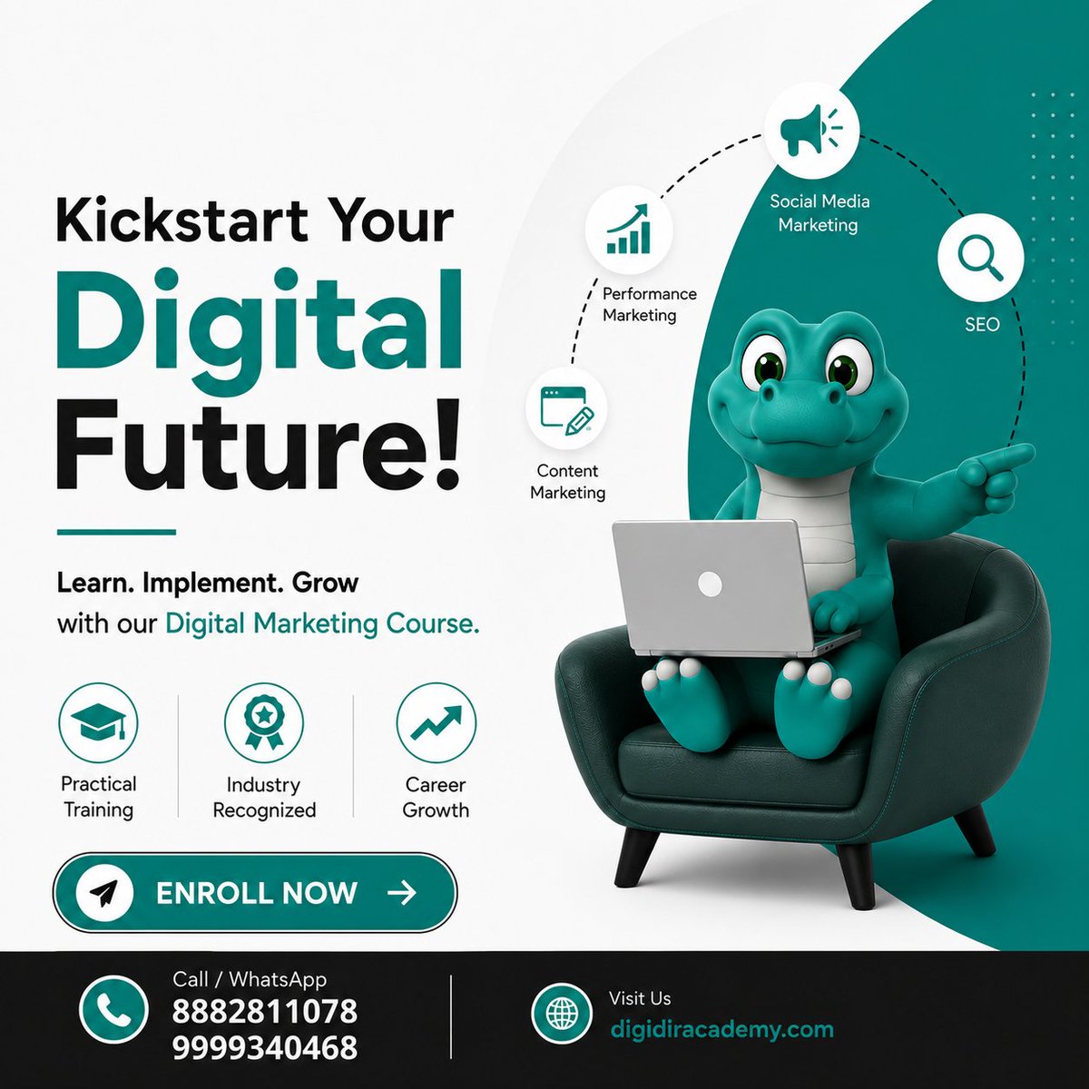 digidiracademy's tweet photo. 🚀 Turn your passion into a profession with Digital Marketing!

🎓 Admissions Open
Call/WhatsApp: 8882811078
🌐https://t.co/OmMgrJpFoM

#DigitalMarketing #artificialintelligence #job #btech #bca #bba #mba #ai #MarketingCareer #SEO #SocialMediaMarketing #CareerGrowth #Students https://t.co/qdPKQEtWwh