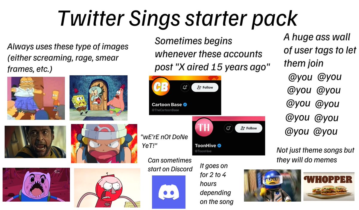 theconfused_pro's tweet photo. I had the chance to make a starter pack because of the whole Twitter Sings bullshit https://t.co/MREigOoqQX