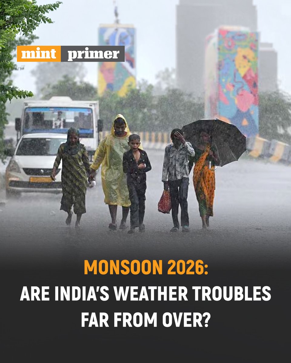 PremiumByMint's tweet photo. #MintPrimer | A July rain revival helped close the sowing gap, but depleted reservoirs and a record-strength El Niño pose severe risks to farm yields and food prices.
Are India’s weather troubles far from over? 🌧️
https://t.co/T6ZU9GAFJb https://t.co/d6zJV0OIYU