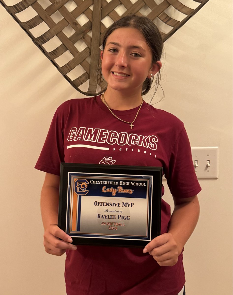 RayleePigg's tweet photo. I was out of town last week playing softball when my high school team had awards night. I received Offensive MVP for my first high school season. Excited for next season! 💙💛🥎 https://t.co/SQO3nkdnNb