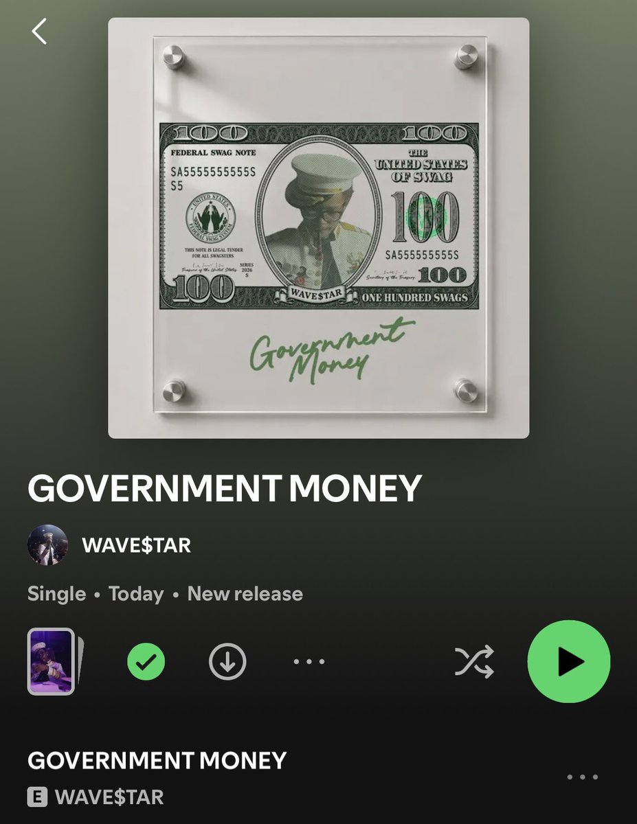 noxgenre's tweet photo. The wait is finally over “Government Money” by Wave$tar 💸
Tap in everywhere 🔥
🔗 https://t.co/xxCQUCckGl
🚨OUT NOW🚨
#WAVESTAR #GOVERNMENTMONEY #NewMusic #NXGApproved https://t.co/ijyWBtS0zU